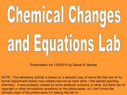 Chemical Changes and Equations Lab DRB