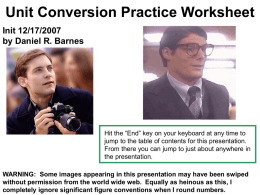 Unit Conversion Practice Worksheet phc 10 DRB