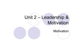 Motivation - Unit 2.4