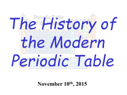 Notes: History of Periodic Table Octet Rule (11/10)