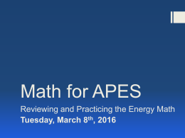Notes: Energy Math Practice (3/8)