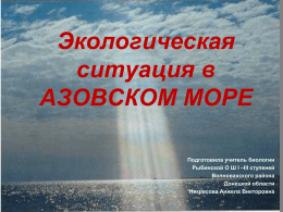 Презентация Экологические проблемы Азовского моря