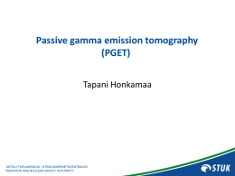 Passive Gamma Emission Tomography - a verification option of spent nuclear fuel prior to final disposal (pdf)