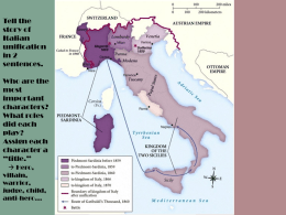 Unification of Italy Discussion