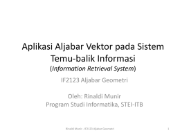 Aplikasi Aljabar Vektor pada Information Retrieval System
