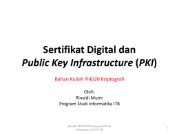 Sertifikat Digital dan Public Key Infrastructures (PKI) (2015)