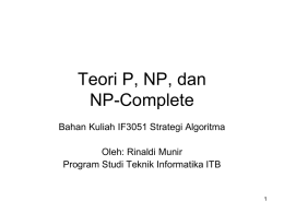 Teori P, NP, dan NP-Complete (ppt)