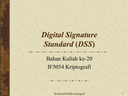 Digital Signature Standard (DSS) (ppt)