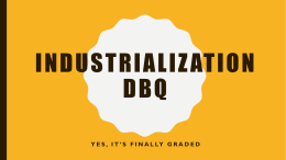 Industrialization DBQ Feedback