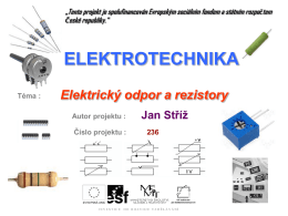 Elektrick odpor a rezistory