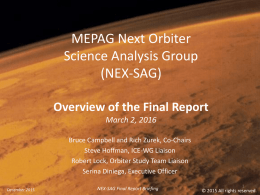 07 NEX-SAG Report2MEPAG