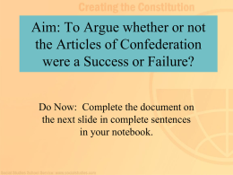 articles of confederation regents
