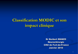 Classification MODIC et impact clinique