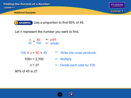 7-7 Finding the Percent of a Number