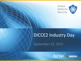 DICCE2 Industry Day Presentation Slides