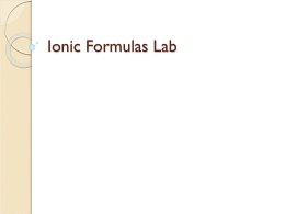 Writing Ionic Formulas Lab