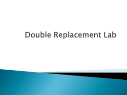 Double Replacement Lab
