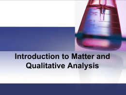 sch4c u1w1d1  introduction to matter and qualitative analysis