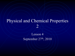 snc1d u2 lesson 4 physical and chemical properties 2