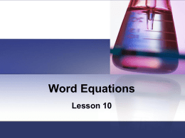 snc2p u2l10 word equations and conservation of mass