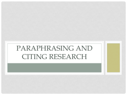 Paraphrasing and citing research