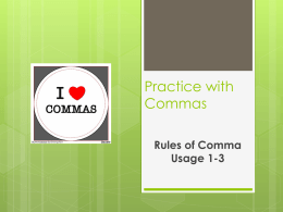 Comma Rules (1-3)