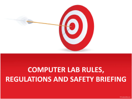 computer lab rules and safety briefing