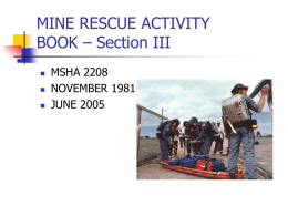 MSHA 2208 - Mine Rescue Activity Book III