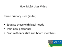 MLSA TIG 2013 Video Slides.ppt