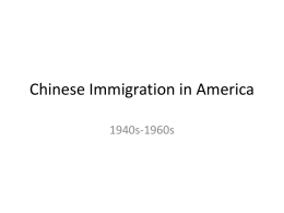 Chinese Immigration
