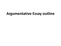 Argumentative Essay Outline