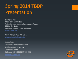 TBDP Presentation, May 8, 2014