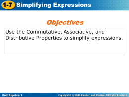 1.7.1 Simplifying Expressions