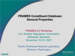 FRAMES Database Presentation