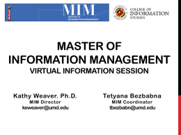 MIM Virtual Orientation Session