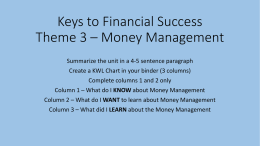 keys to financial success theme 3
