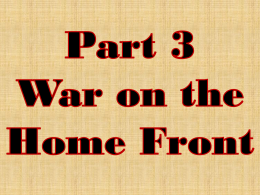 WWII War on the Home Front