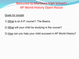 AP World History Open House Powerpoint