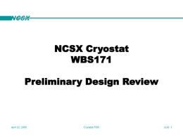NCSX Cryostat 1 st Design