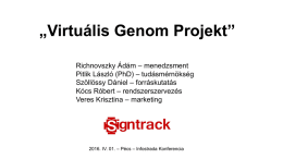 Virtuális genom projekt - startup tapasztalatok (Virtual genom project)
