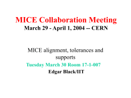 MICE alignment, tolerances and supports (1)