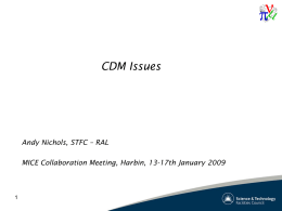CDM Issues (incl. installation)