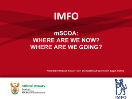 1. mSCOA Where are we now where are we going