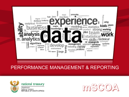 2. mSCOA Performance Management and Reporting