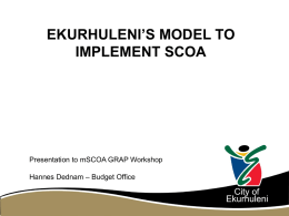 4.2 Ekhuruleni's model to implement mSCOA