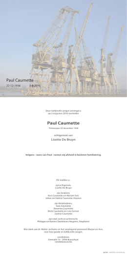 Paul Caumette - Familiebericht