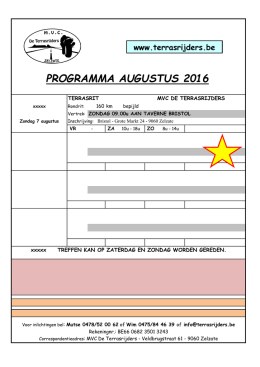 programma augustus 2016