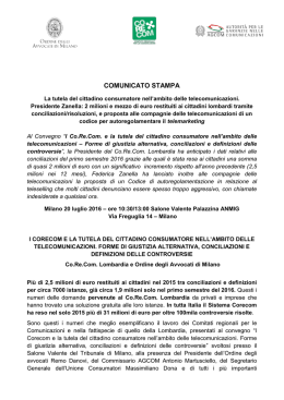 comunicato stampa - Ordine degli Avvocati di Milano