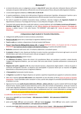 PER GLI STUDENTI DEL I ANNO e non solo