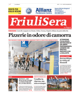 Pizzerie in odore di camorra - Friuli Sera il quotidiano del giorno prima